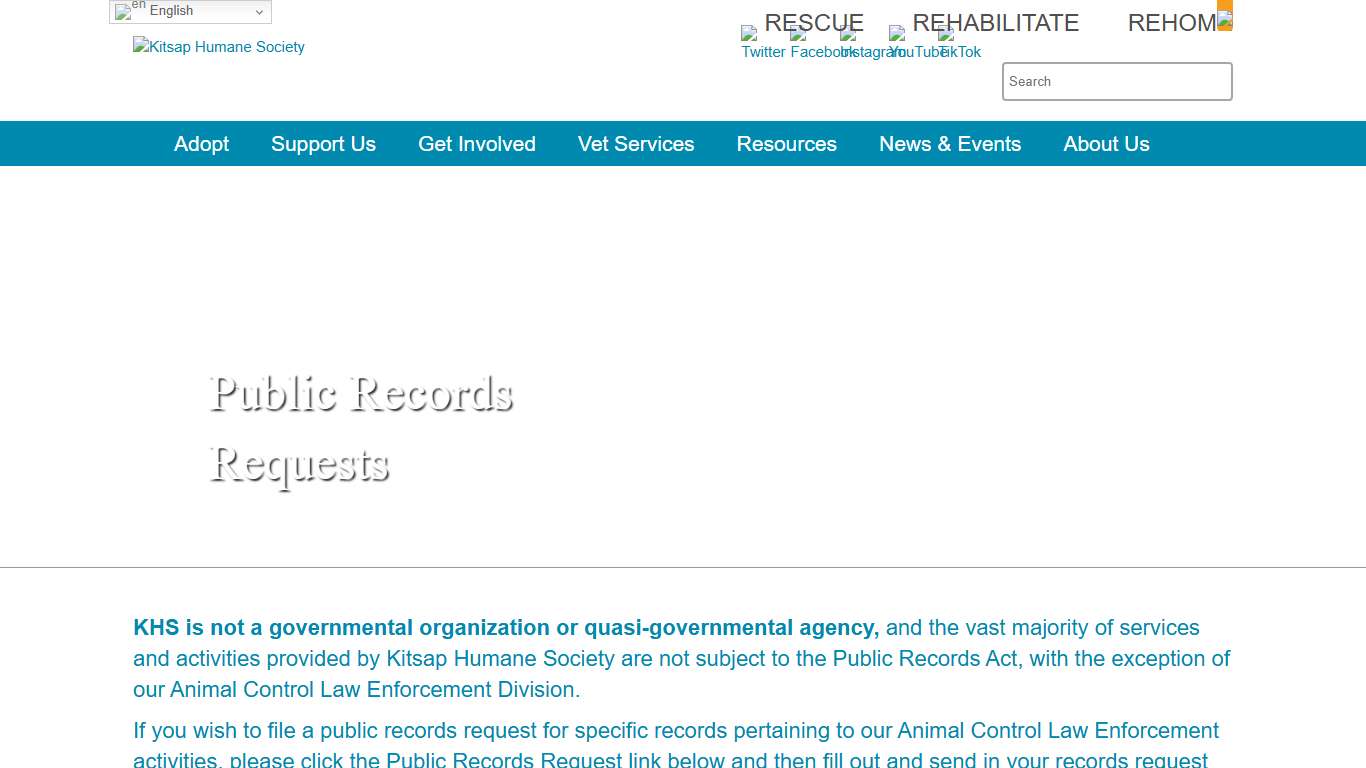 Kitsap Humane Society Public Records Requests