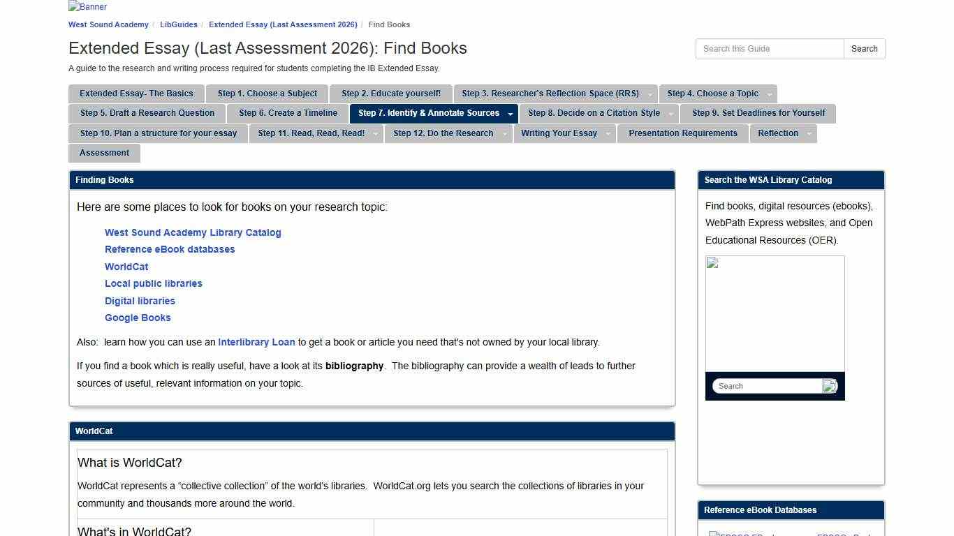 Find Books - Extended Essay (Last Assessment 2026) - LibGuides at West Sound Academy